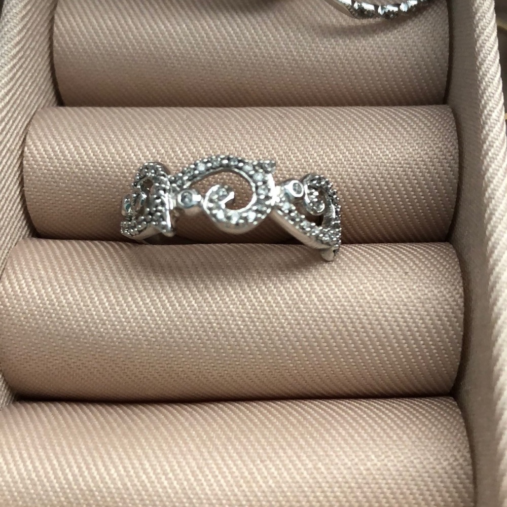 Sterling silver diamond ring